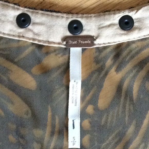 FREE PEOPLE black and tan burnout sleeveless swing dress - Picture 12 of 16